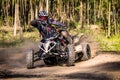 ATV racer takes a turn during