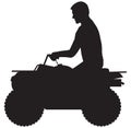 ATV Rider in Silhouette Royalty Free Stock Photo