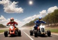 ATV Riders on the Road created with Generative AI