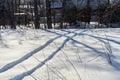 ATV traces in the snow Royalty Free Stock Photo