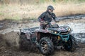 ATV, UTV, buggy, 4x4 off-road vehicle in mud and dust. Extreme, adrenalin Royalty Free Stock Photo