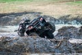 ATV, UTV, buggy, 4x4 off-road vehicle in muddy water. Extreme, adrenalin Royalty Free Stock Photo