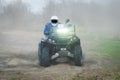ATV and UTV offroad vehicle racing in dust. Extreme, adrenalin. 4x4 Royalty Free Stock Photo