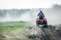 ATV and UTV offroad vehicle racing in dust. Extreme, adrenalin. 4x4 Royalty Free Stock Photo