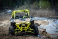 ATV and UTV offroad vehicle racing in hard track with mud splash. Extreme, adrenalin. 4x4 Royalty Free Stock Photo