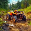 Atv vehicle on off road track, travel, destination scenics