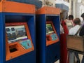 ATVM a Automatic Ticket Vending Machine used for suburban railway train Grant Road station western Railway Mumba