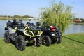 ATVs car parked lakeside