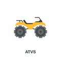 Atvs flat icon. Colored sign from excursions collection. Creative Atvs icon illustration for web design, infographics