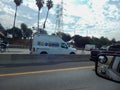 Overturned Truck on 5 Freeway in Los Angeles Truck swerved to avoid stopped vehicle and overturned