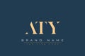 ATY abstract letter logo design Royalty Free Stock Photo