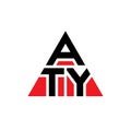 ATY triangle letter logo design with triangle shape. ATY triangle logo design monogram. ATY triangle vector logo template with red Royalty Free Stock Photo