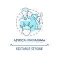 Atypical pneumonia blue concept icon