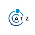 ATZ letter logo design on black background. ATZ creative initials letter logo concept. ATZ letter design Royalty Free Stock Photo