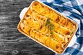 Au Gratin Dauphinois, Potatoes baked in a baking dish, close-up Royalty Free Stock Photo