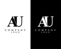 Au, ua letter modern initial logo design vector, with white and black color that can be used for any creative business.