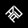 AUA letter logo design on black background. AUA creative initials letter logo concept. AUA letter design