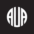 AUA letter logo design on black background.AUA creative initials letter logo concept.AUA letter design