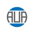 AUA letter logo design on white background. AUA creative initials circle logo concept.