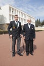 Aubagne, France. May 11, 2012. Portrait of veterans of the French foreign legion with crutches.