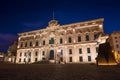 Auberge Castille at night Valletta Royalty Free Stock Photo