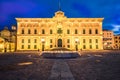 The Auberge de Castille,Valletta,Malta illuminated at evening Royalty Free Stock Photo