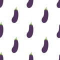 Cartoon Aubergine. Colored Seamless Patterns Royalty Free Stock Photo