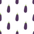 Cartoon Aubergine. Colored Seamless Patterns Royalty Free Stock Photo