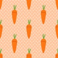 Kawaii Cartoon Carrots. Colored Seamless Patterns Royalty Free Stock Photo