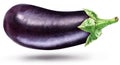 Aubergine or eggplant isolated on white background. Royalty Free Stock Photo