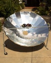 Aubergine on solar cooker Royalty Free Stock Photo