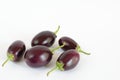 Aubergines (brinjals) on white Royalty Free Stock Photo