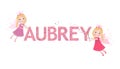 Aubrey female name with cute fairy Royalty Free Stock Photo