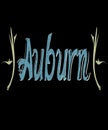 Auburn word graphic illustration
