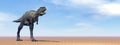 Aucasaurus dinosaur in the desert - 3D render