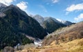 ÃÂ¡aucasian spring mountains with snow peaks, panorama. Dombai, Russia Royalty Free Stock Photo