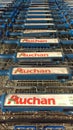 Auchan Shopping Carts Royalty Free Stock Photo