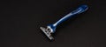 Auchterarder, Scotland - 9 may 2021: Gillette razor close up on black background