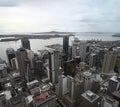 Auckland city & harbour vertical aerial panaorama Royalty Free Stock Photo