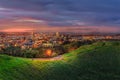 Auckland city from mountain eden volcano . Auckland , New zealand . Royalty Free Stock Photo