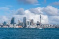 Auckland city skyline from Stanley Bay on North Shore Royalty Free Stock Photo