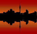 Auckland City Skyline at Sunset