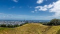 Auckland city skyline view and volcano crater of Mount Eden Royalty Free Stock Photo