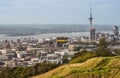 Auckland cityscape the largest cities in North Island, New Zealand. View from the top of Mount Eden. Royalty Free Stock Photo