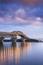Auckland Harbour Bridge at Twilight Royalty Free Stock Photo