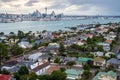 Auckland cityscape view from the top of Mt.Victoria, Devonport of Auckland, New Zealand. Royalty Free Stock Photo