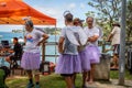 AUCKLAND, NEW ZEALAND - APRIL 07, 2018: Spectators and Competitors at the Murrays Bay Wharf Birdman Festival