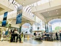 AUCKLAND, NEW ZEALAND- AUG,8 2020- Royal Oak shopping mall Manukau Road. Cross designed ceiling and dormer. Royalty Free Stock Photo