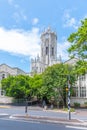 AUCKLAND, NEW ZEALAND, FEBRUARY 19, 2020: Clock tower at the University of Auckland, New Zealand