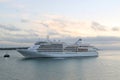 Silversea`s Silver Whisper Cruise Ship in Auckland Harbor